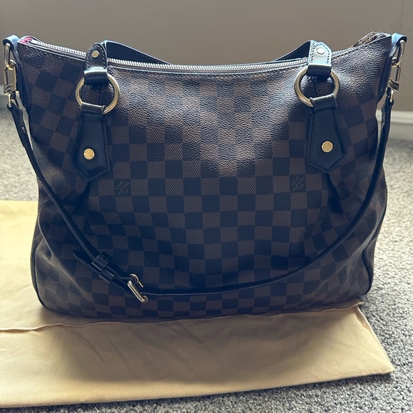 Authentic Louis Vuitton Damier Ebene Evora MM Adjustable Handbag Tote RETIRED - Picture 4 of 16